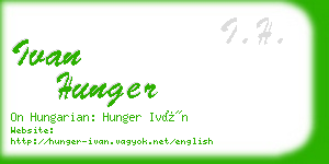 ivan hunger business card